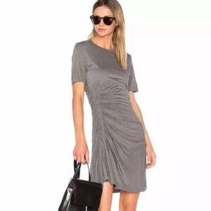 ALC Sally Ruched Short Sleeve T Shirt Dress in Heather Gray Soft Small EUC